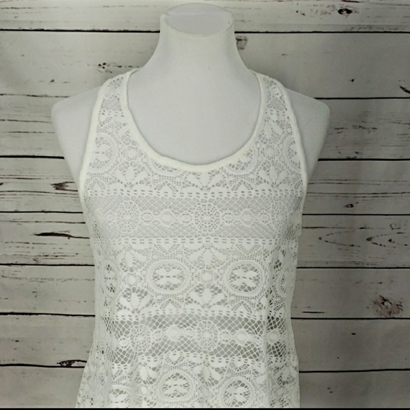 NWT West Loop White Lace Sheer Swim Suit Cover Up Dress Honeymoon Bride Modest - Picture 3 of 6